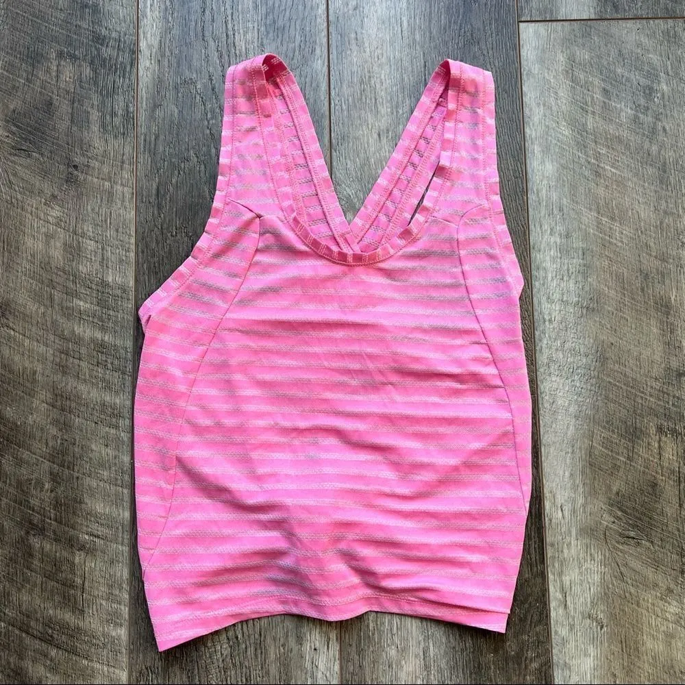 ZYIA Active Nimbus Pink Split Back Mesh Workout Tank Top Size Extra Small - Image 7