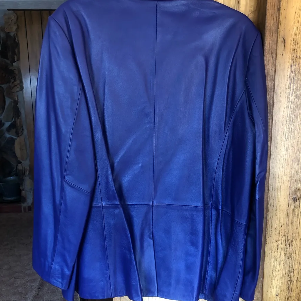 Women’s Pendleton leather jacket. Bright blue. Size XL. Used in good condition. - Image 5