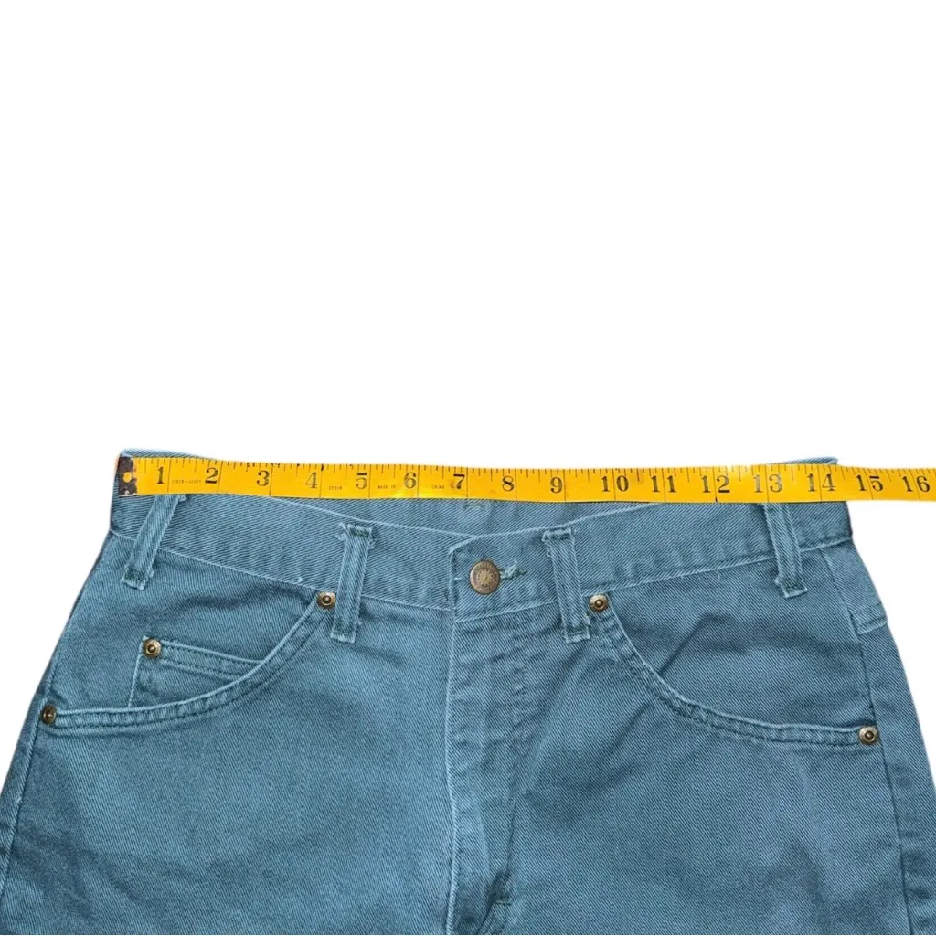 Vintage North West Blue Teal Blue Denim Jean Shorts High Waisted 90s Women’s 30 - Image 6