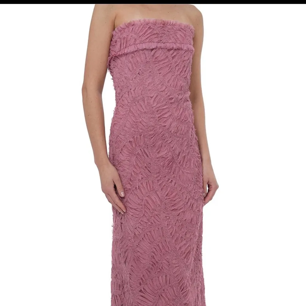 NWT Adelyn Rae Lace Strapless Neck Sleeveless Sheath Maxi Dress in pink rose - Image 3