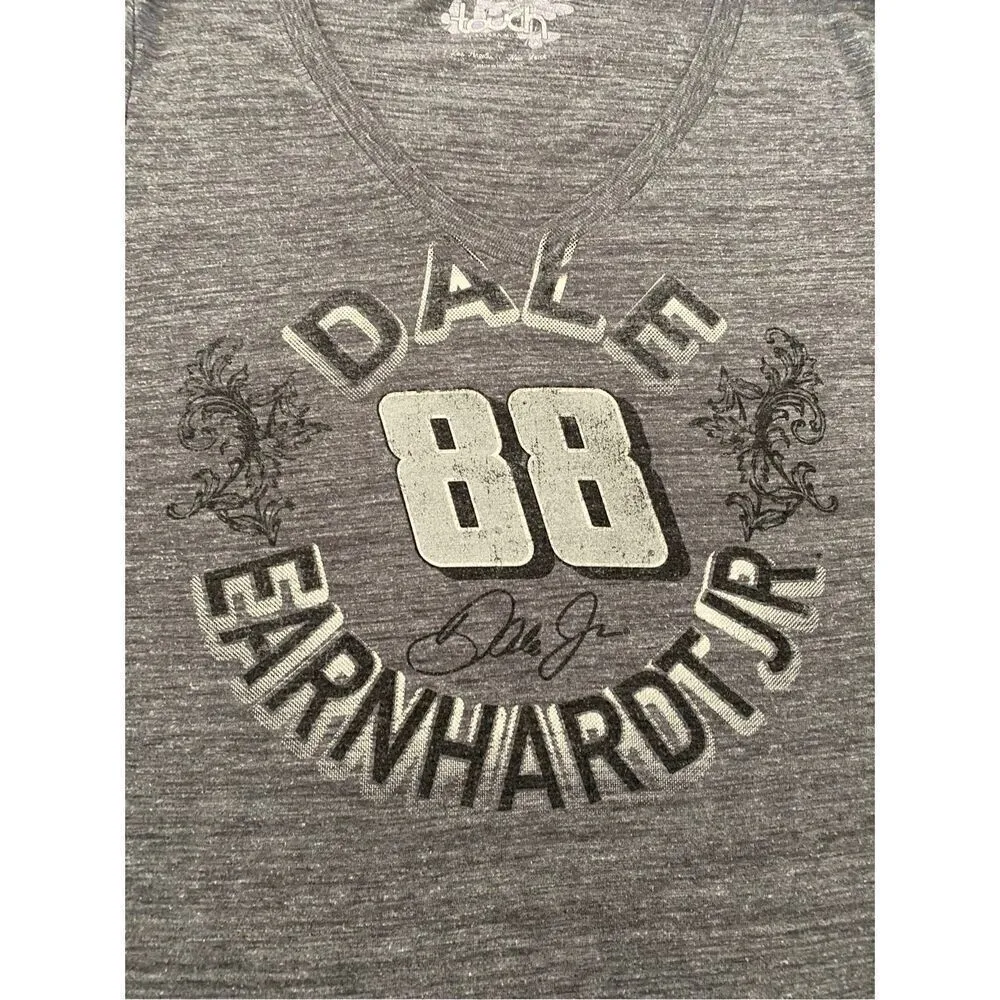 Dale Earnhardt V Neck Nascar T shirt Casual Lounge Blue Size L - Image 5