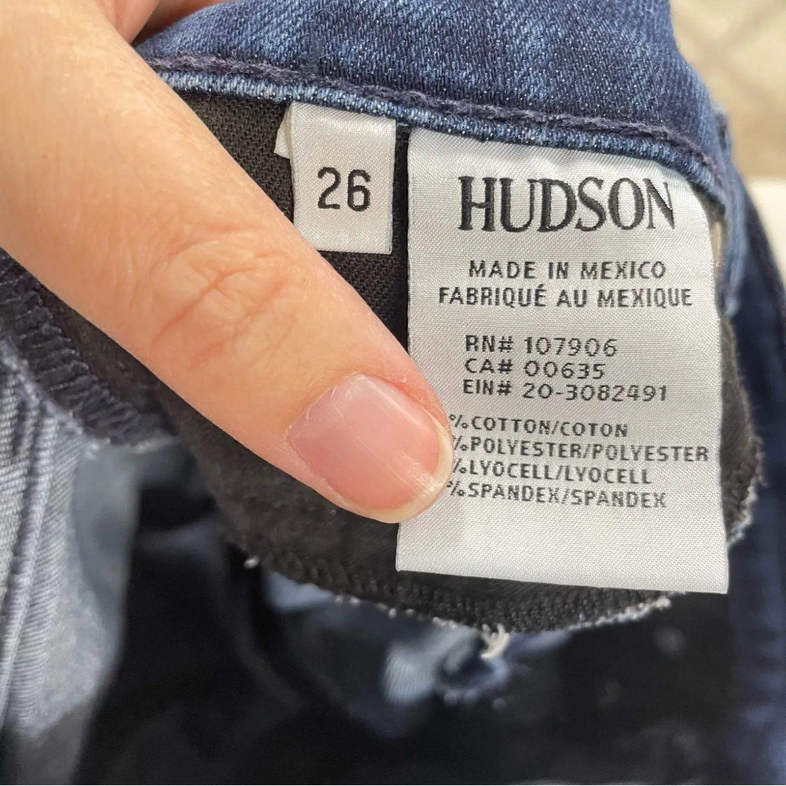 Hudson Low Rise Super Skinny Jeans Womens 26 Y2K Blue Classic Fall Zip Fly - Image 10