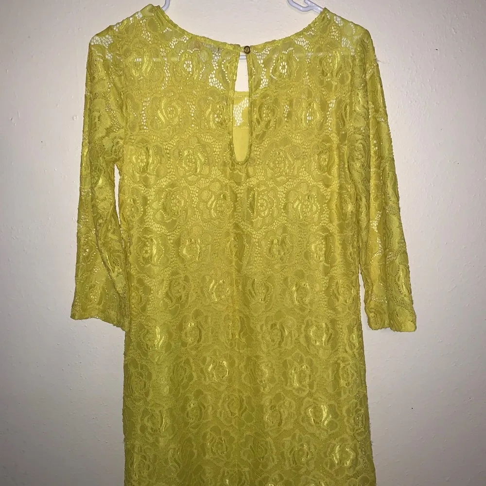 Gianni Bini Yellow Lace Dress Woman’s Sz M - Image 6