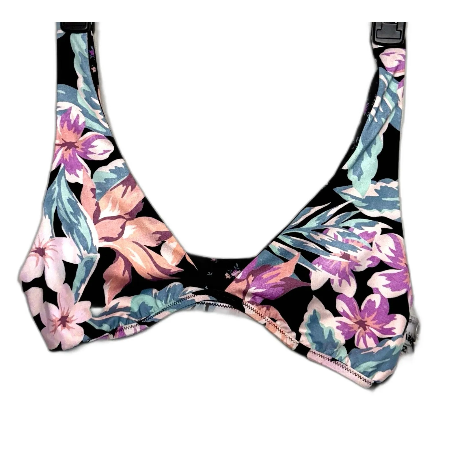 Billabong Nights In Paradise Reversible Top Floral Black Size Large NWT - Image 2