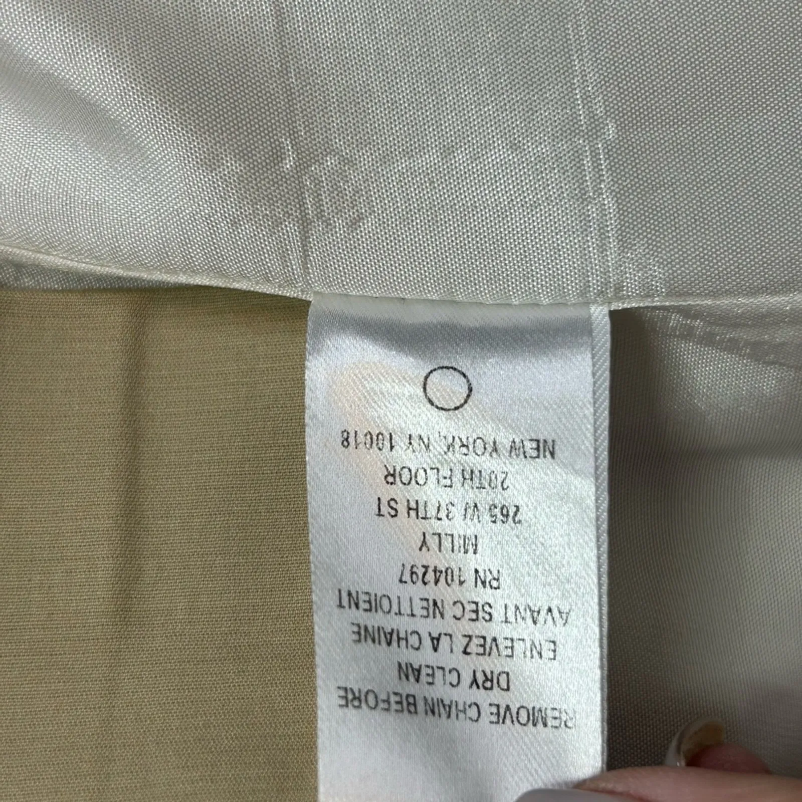 Milly New York Khaki Strapless Dress Removable Chain Belt Size 2 USA Made Tan - Image 14