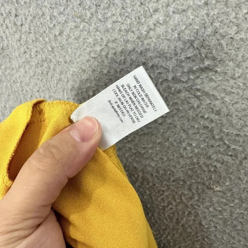 Gypsies & moondust wide leg pants womens large yellow high rise belted boho glam - Image 9