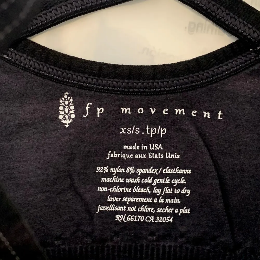 NEW Free People Movement Criss Cross Striped Sports Bra Workout in Black Gray - Image 5