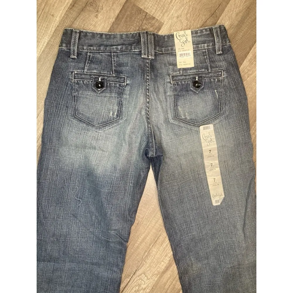 Cruel Girl Jeans Jocelyn Womens 7L 29x34 Wide Leg Flare Low Rise Stretch Blue - Image 3