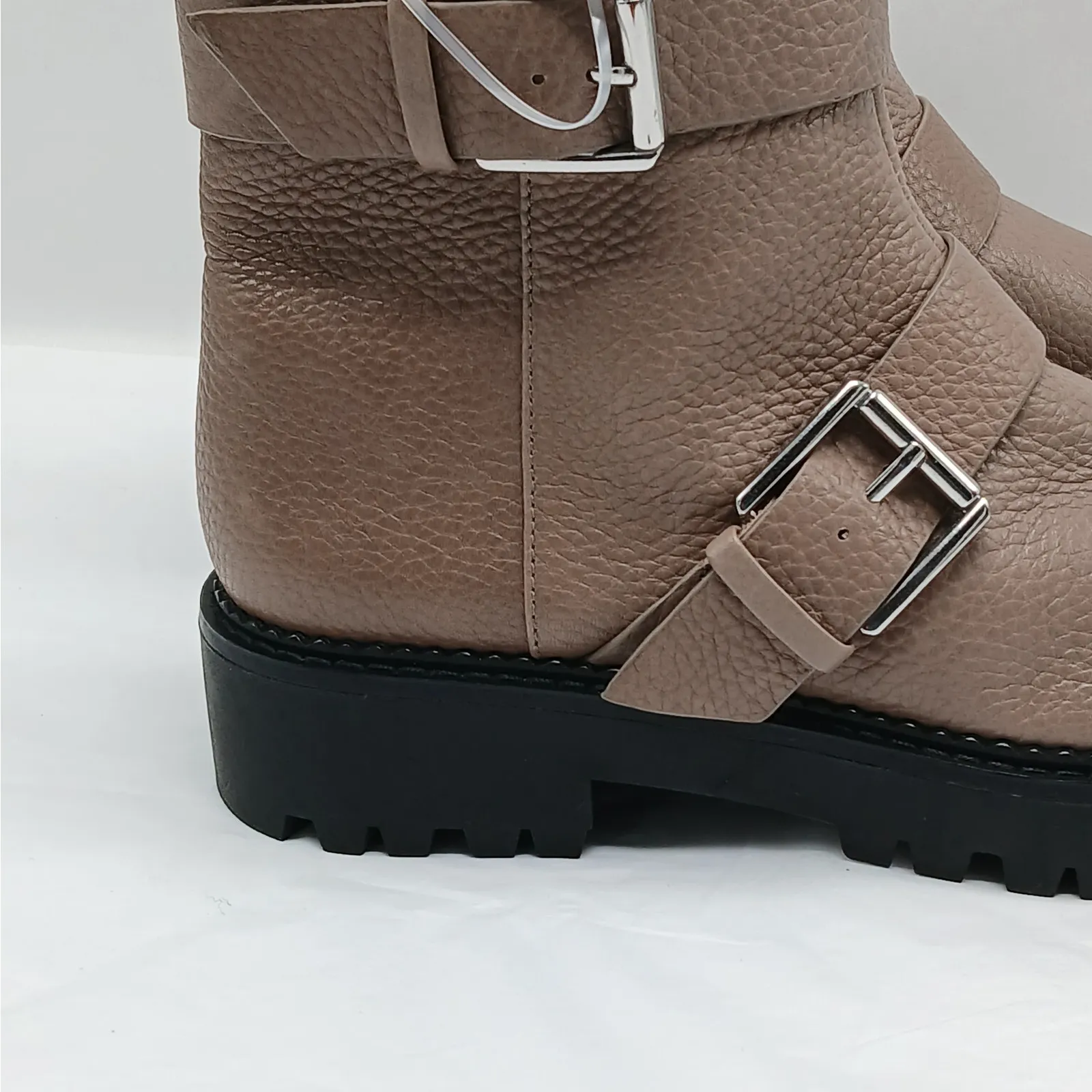 Nordstrom Macombs Water Resistant Moto Boots Womens 6.5 Brown Platform Lug Sole - Image 6