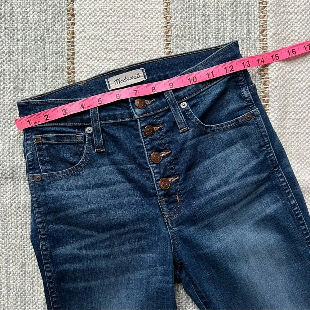 Madewell 10" High-Rise Skinny Jeans Chewed-Hem Edition Button Fly Women’s 24 - Image 5