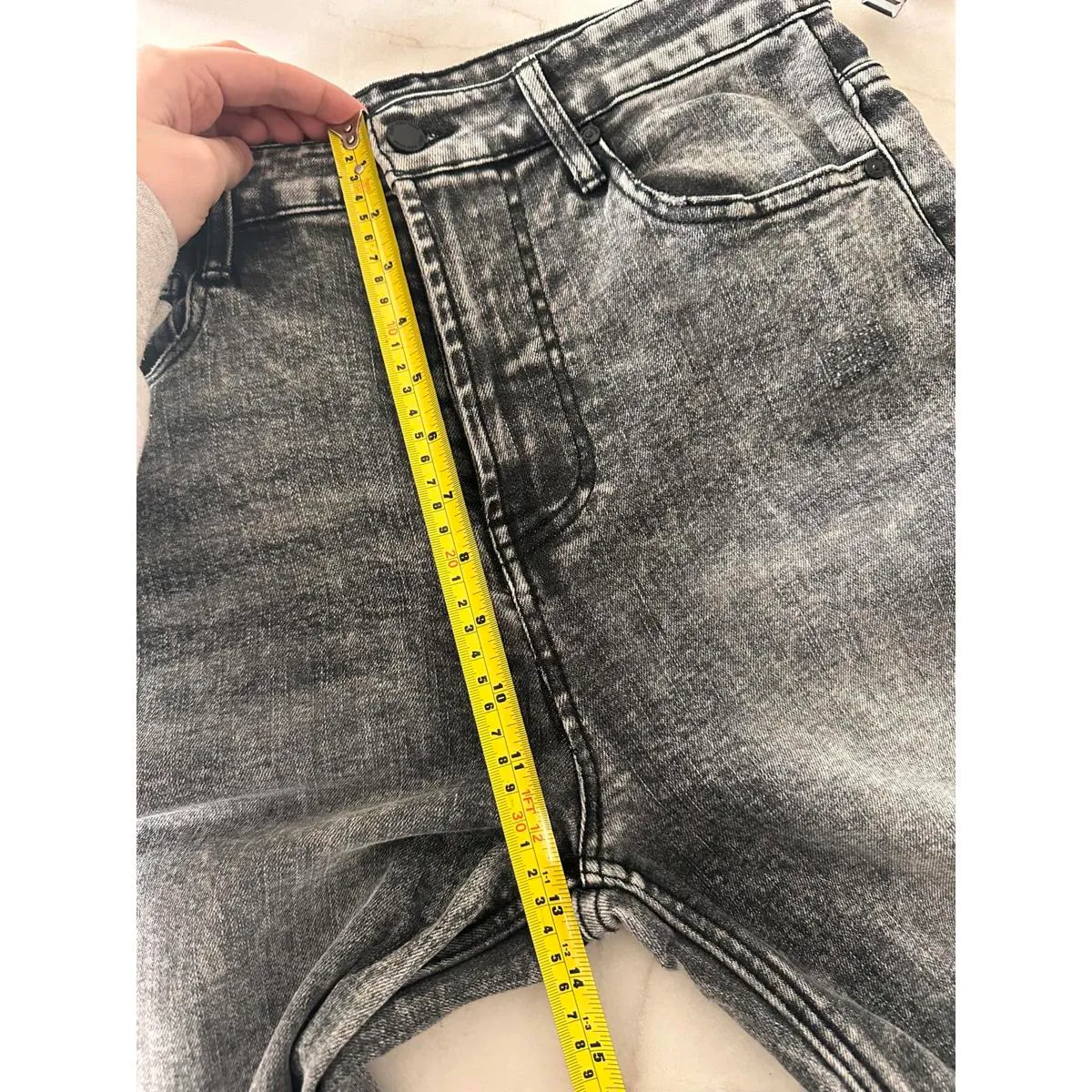 OAT New York Black Acid Stone Wash High Rise Wide Leg Jeans Women’s size 8/29 - Image 13