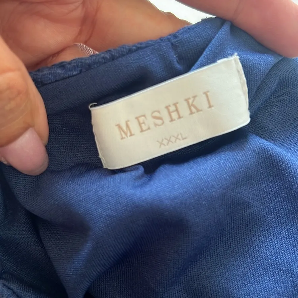 MESHKI Yuki Textured Halter Mini Dress - Midnight Navy - Image 9