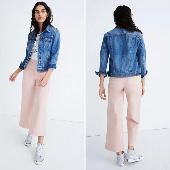 Madewell Emmett Wide Leg Crop Pants in Pink Oyster Size 27 - Image 2
