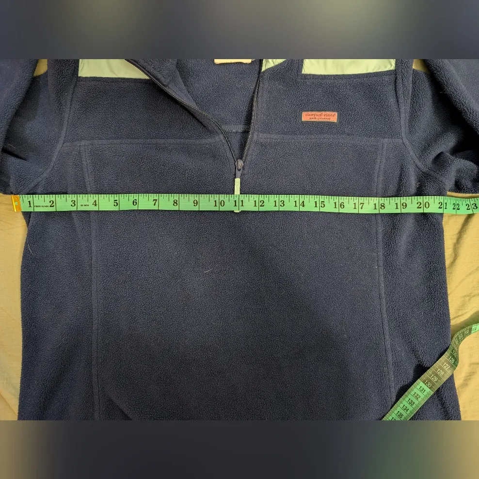 Vineyard Vines Fleece Quarter Zip Pullover Women's Medium Two Tone Blue - Image 8