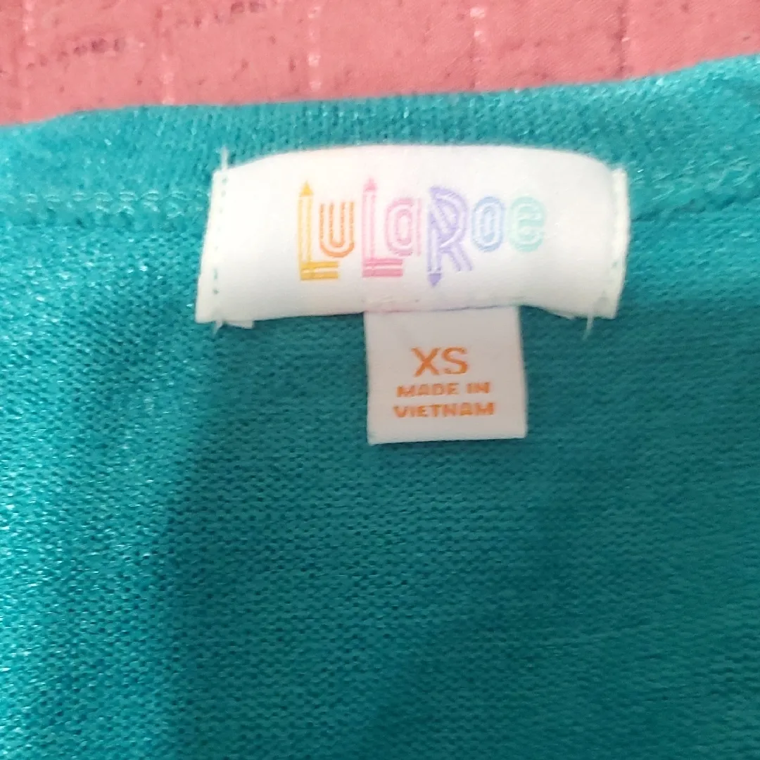 LuLaRoe Green Cardigan Sweater Soft Relaxed Fit - Image 2