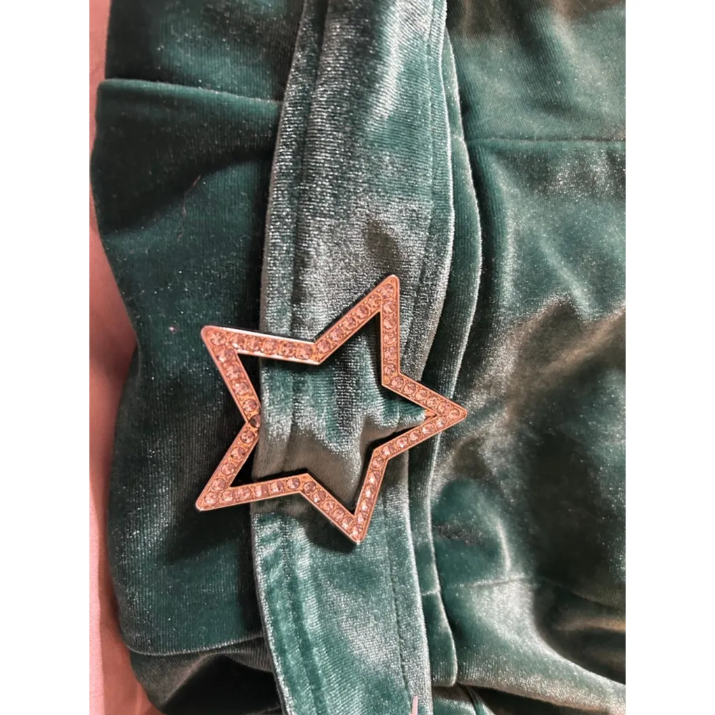 NEW Y2K Johnny Wujek Evergreen Velvet Mini Prom Dress Size XL Green - Image 4