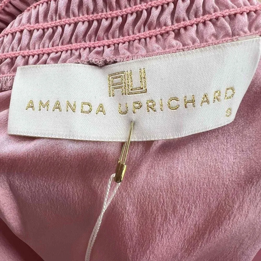 New Amanda Uprichard Dress Mini Off Shoulder Long Sleeve Pink Mauve Small - Image 4