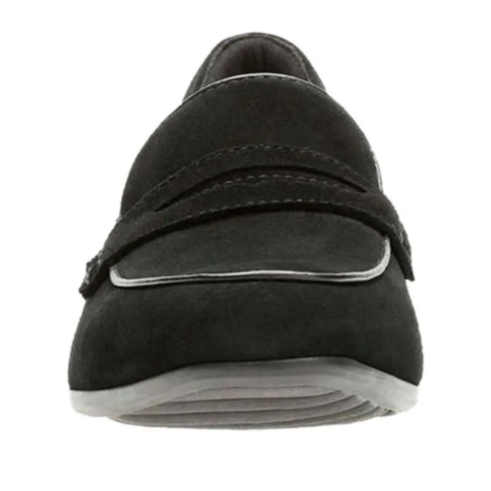 Clarks Keesha Cora Black Suede Penny Loafers Size 6 6M Leather - Image 3