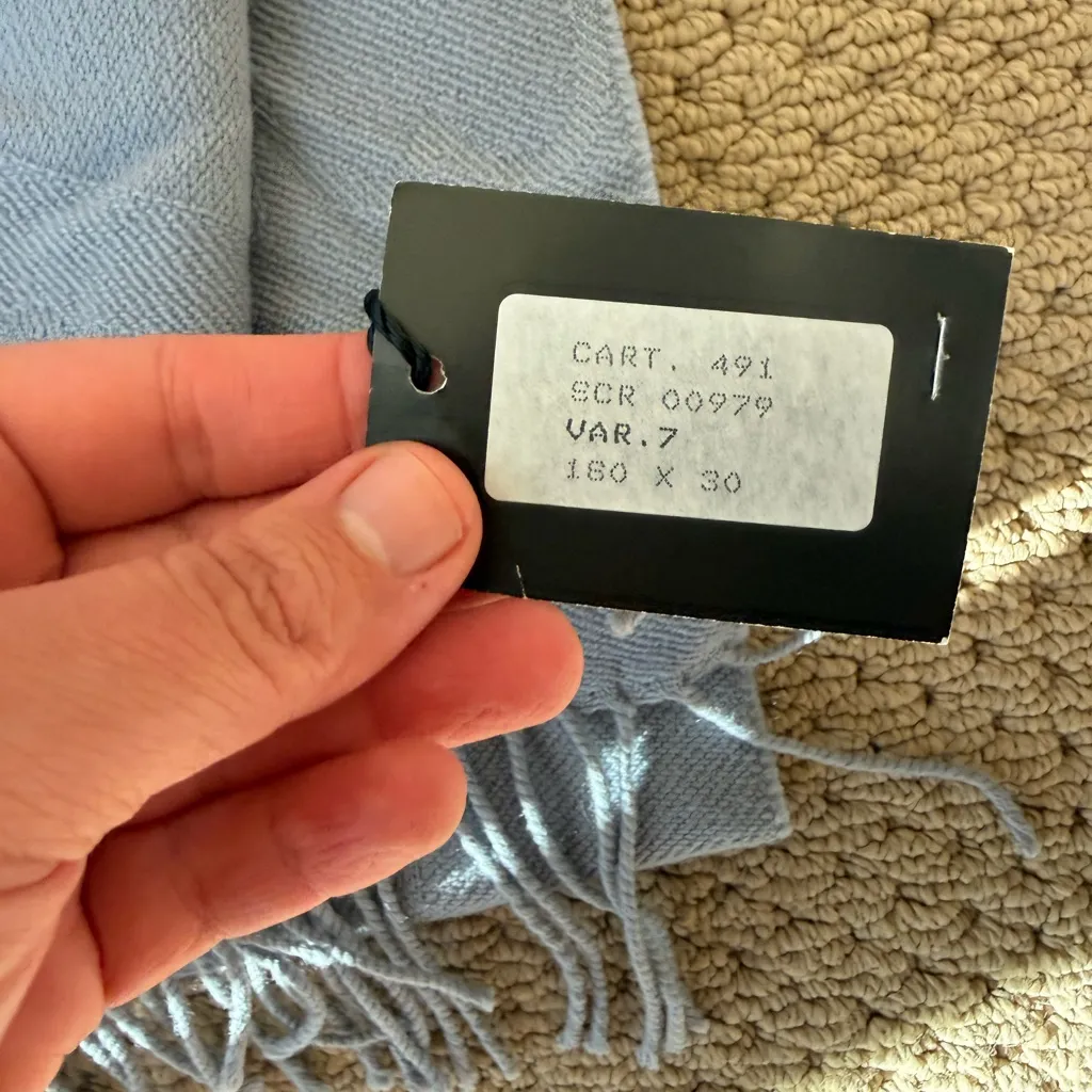 Moschino Peace Love Wool Scarf Light Gray - Image 6