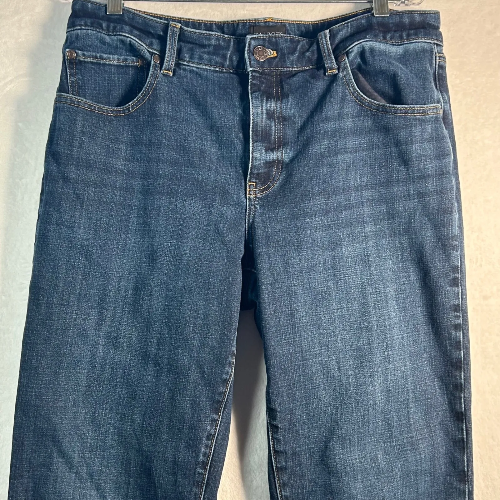Talbots 12 Everyday Relaxed Jean Dark Wash Cotton Blend Stretch Denim Pants - Image 6