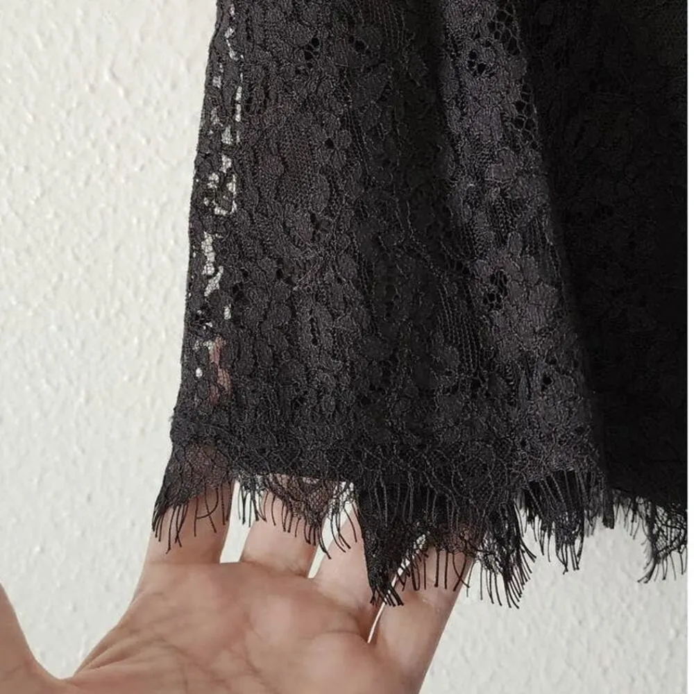 Joie Maika Lace Skirt Caviar Black Size Small $298 NEW - Image 7