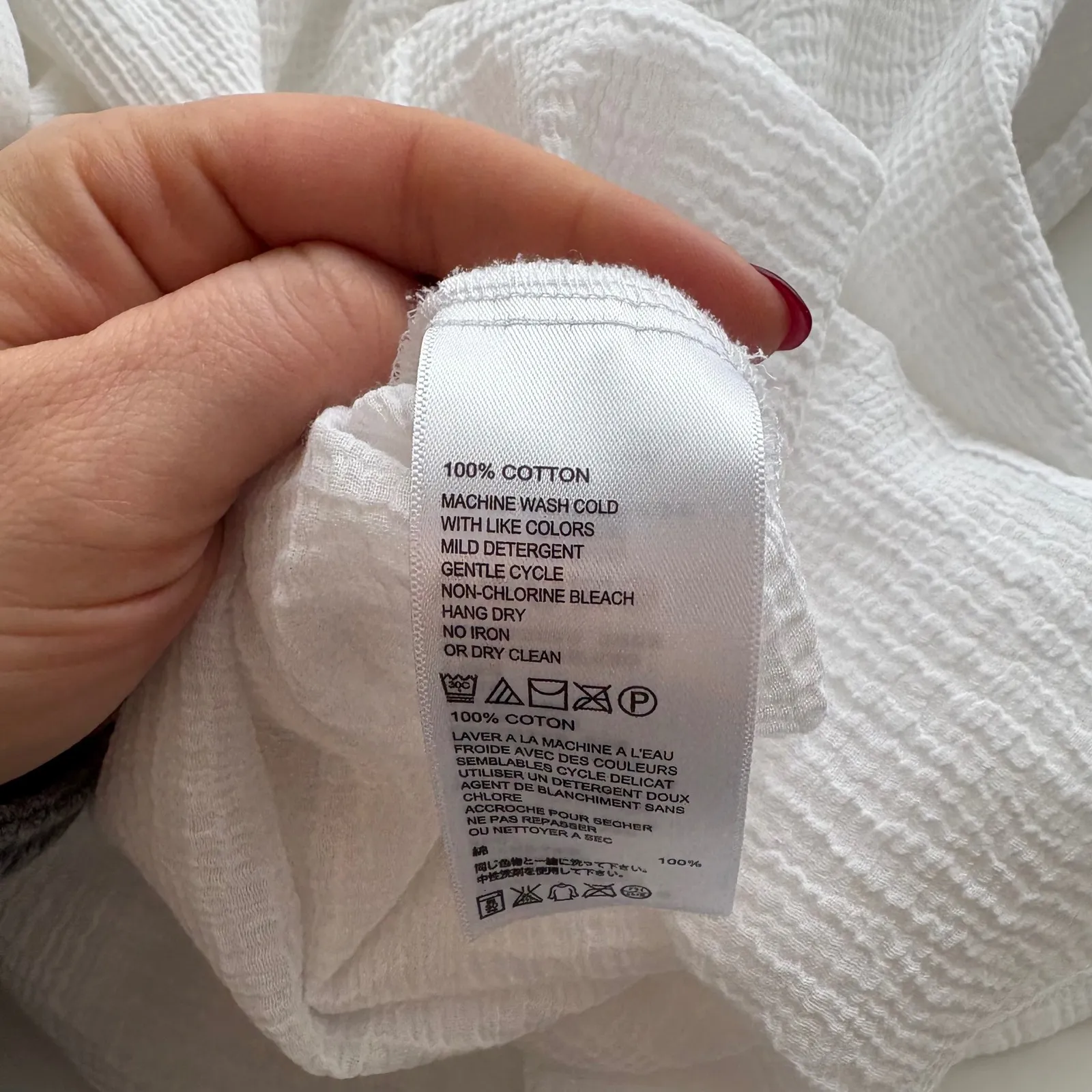 Tommy Bahama White Gauze Mandarin Collar Button Up Tunic Shirt Top Women S - Image 10