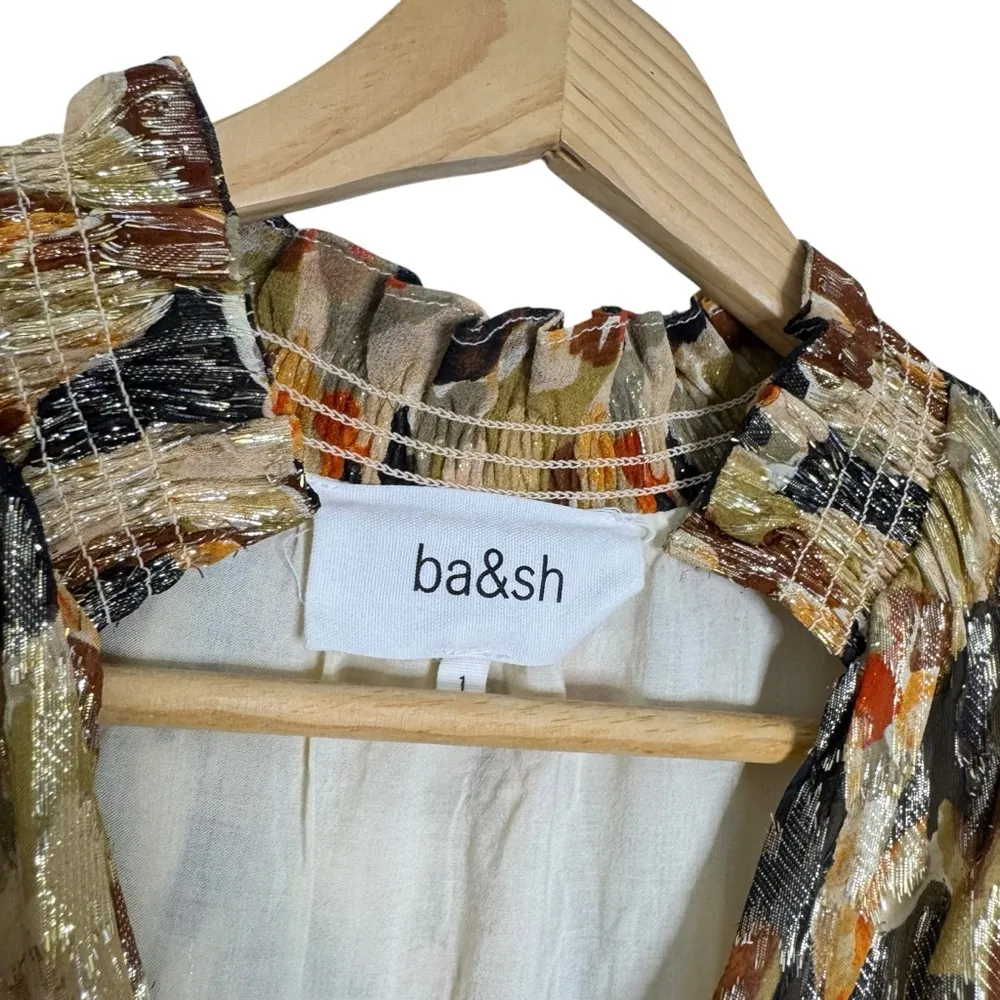 Ba&sh Gloria Mini Dress Silk Metallic - Image 5