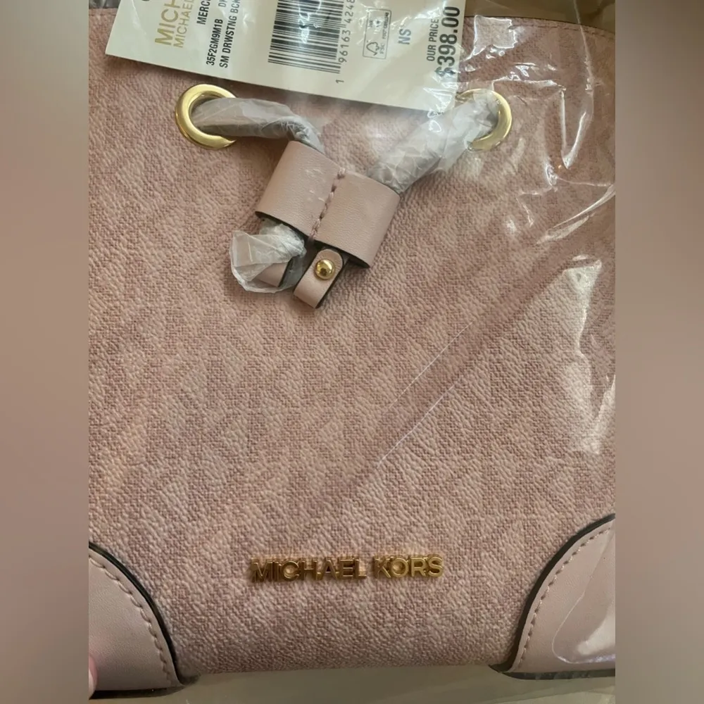 NWT Michael Kors Mercer Small Bucket Purse Handbag Crossbody Pink - Image 5