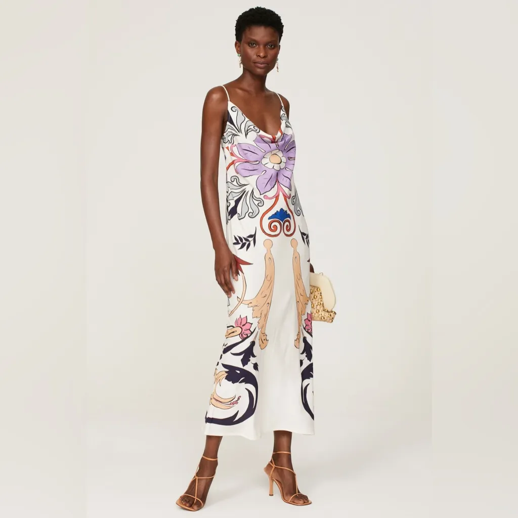 Free People CAROLINA‎ K Scrolls Slip Dress XS White - Image 2