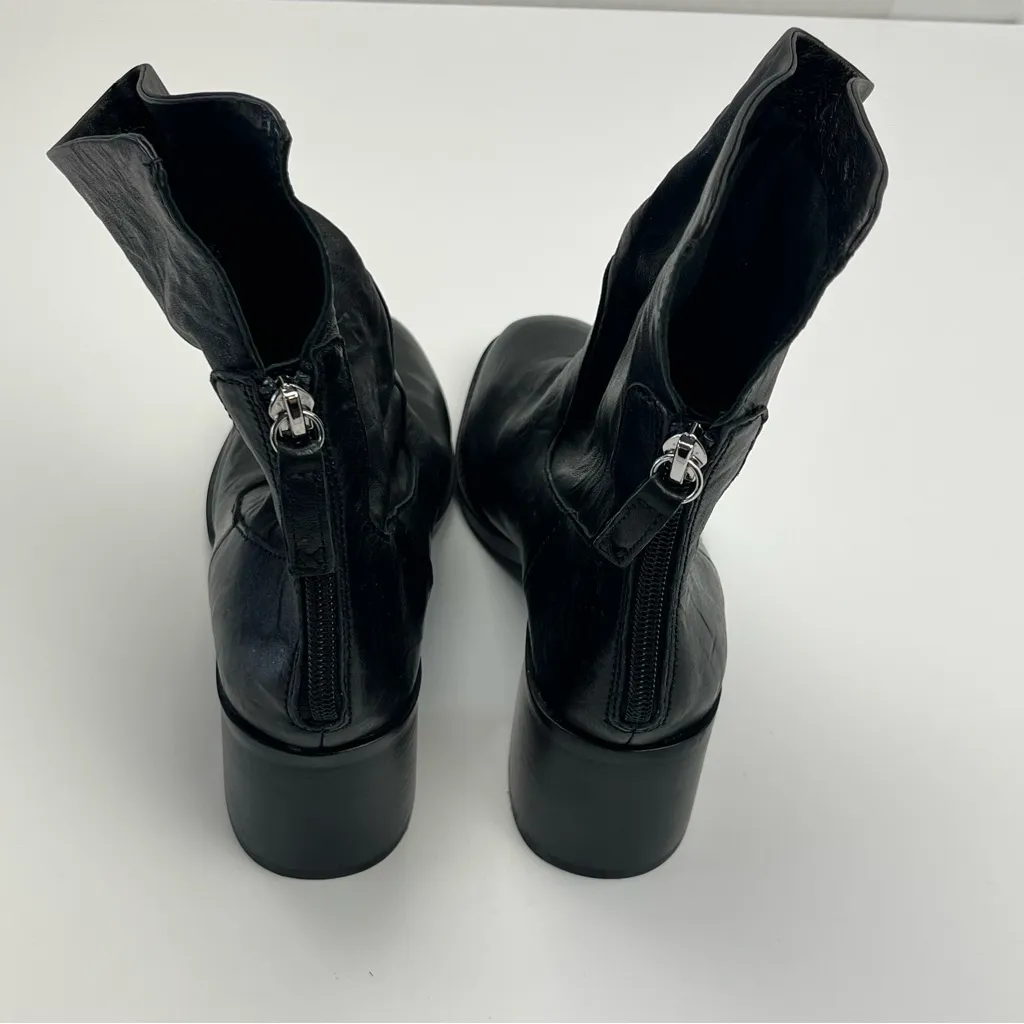 Kelsi Dagger Island‎ Black Leather Booties Womens Size 6.5 Heeled Zipper *FLAWED - Image 9