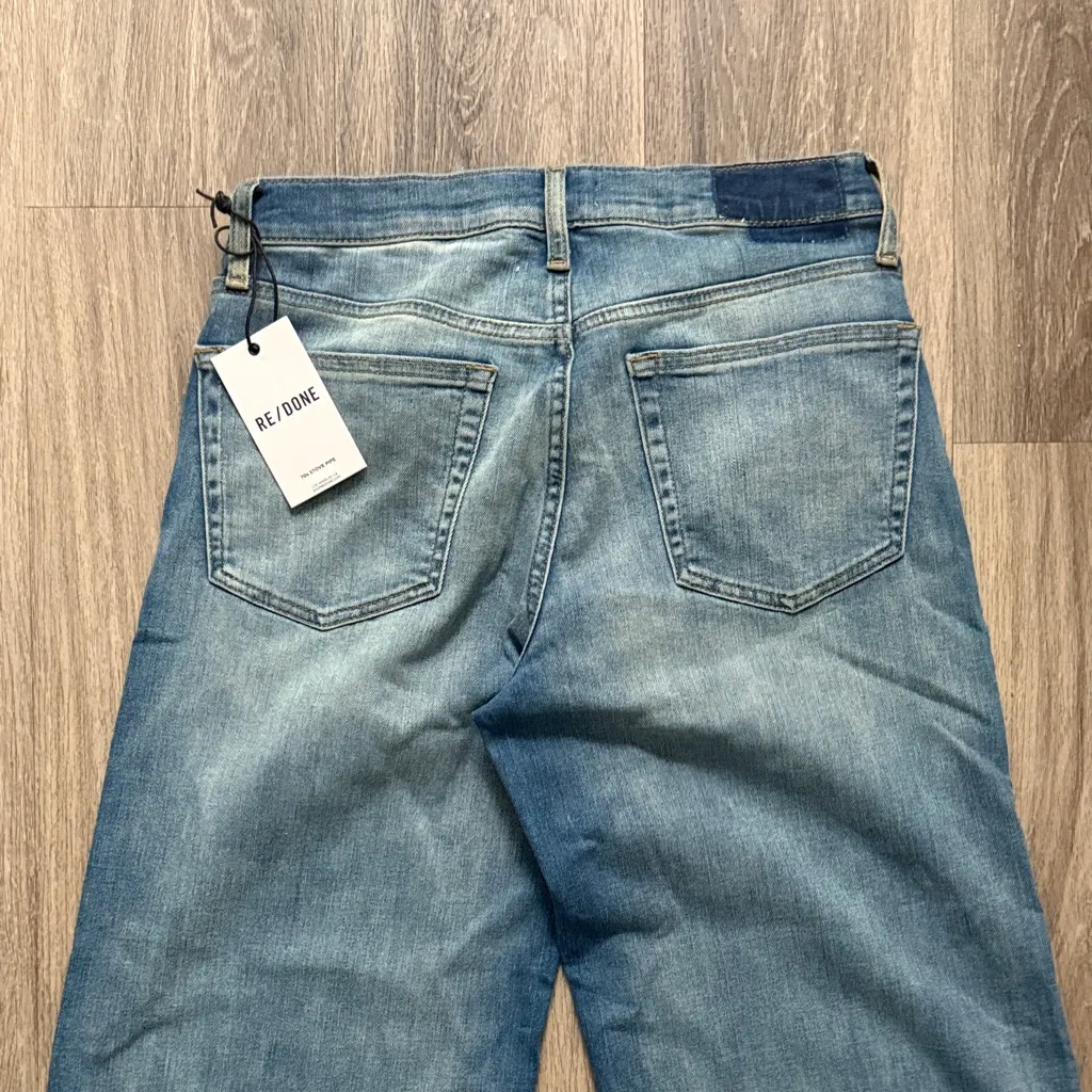 Re/Done Light Blue Flare Jeans 70s Stove Pipe Inseam 33” Denim - Image 6
