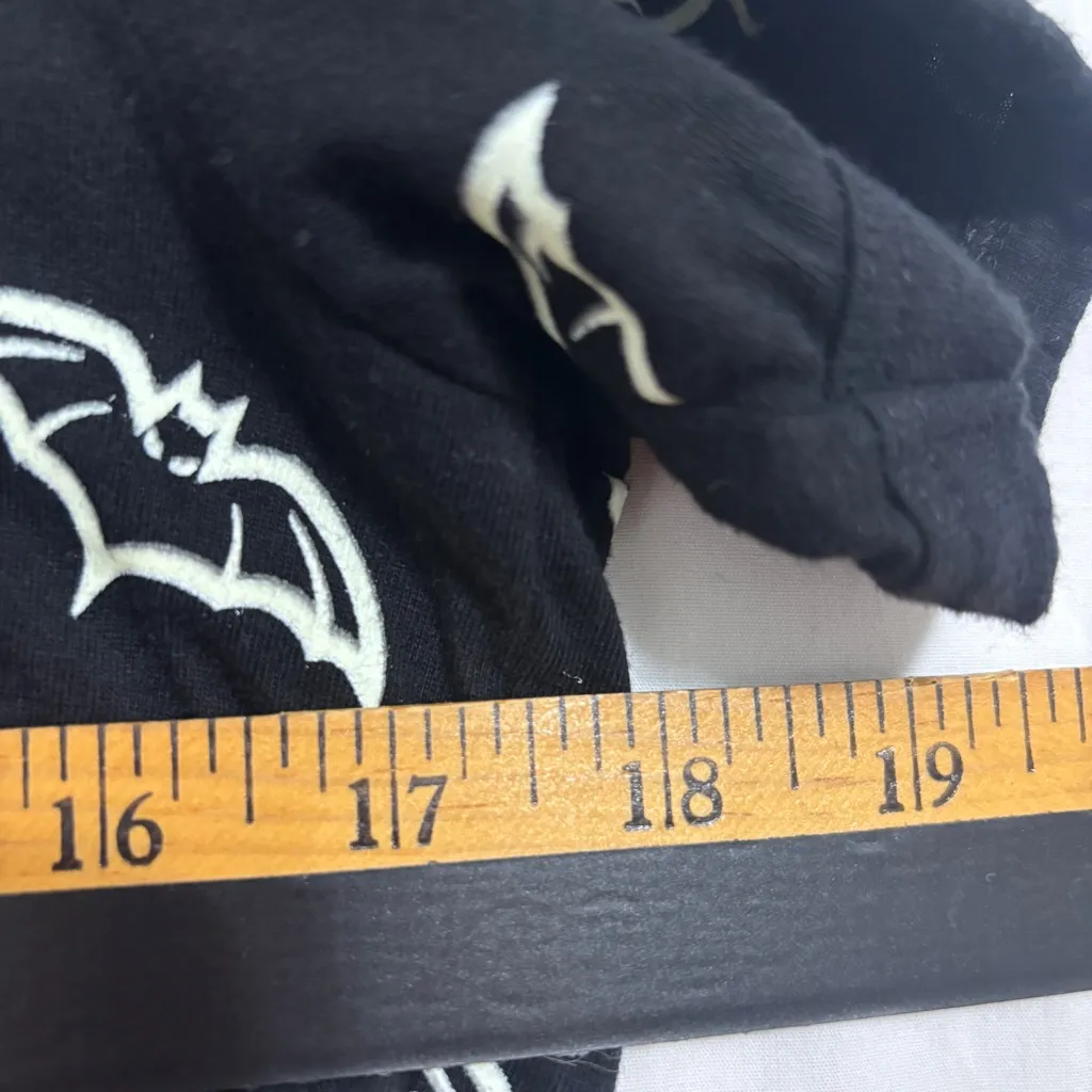 Love Peace & Lazy Days Glow In The Dark Bat Shirt Womens M Black Witchy Goth Size M - Image 9