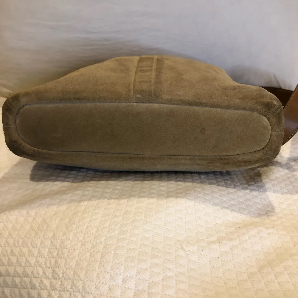 Suede Slim Duffle Tote Convertible Crossbody Shoulder Bag Vintage - Image 11