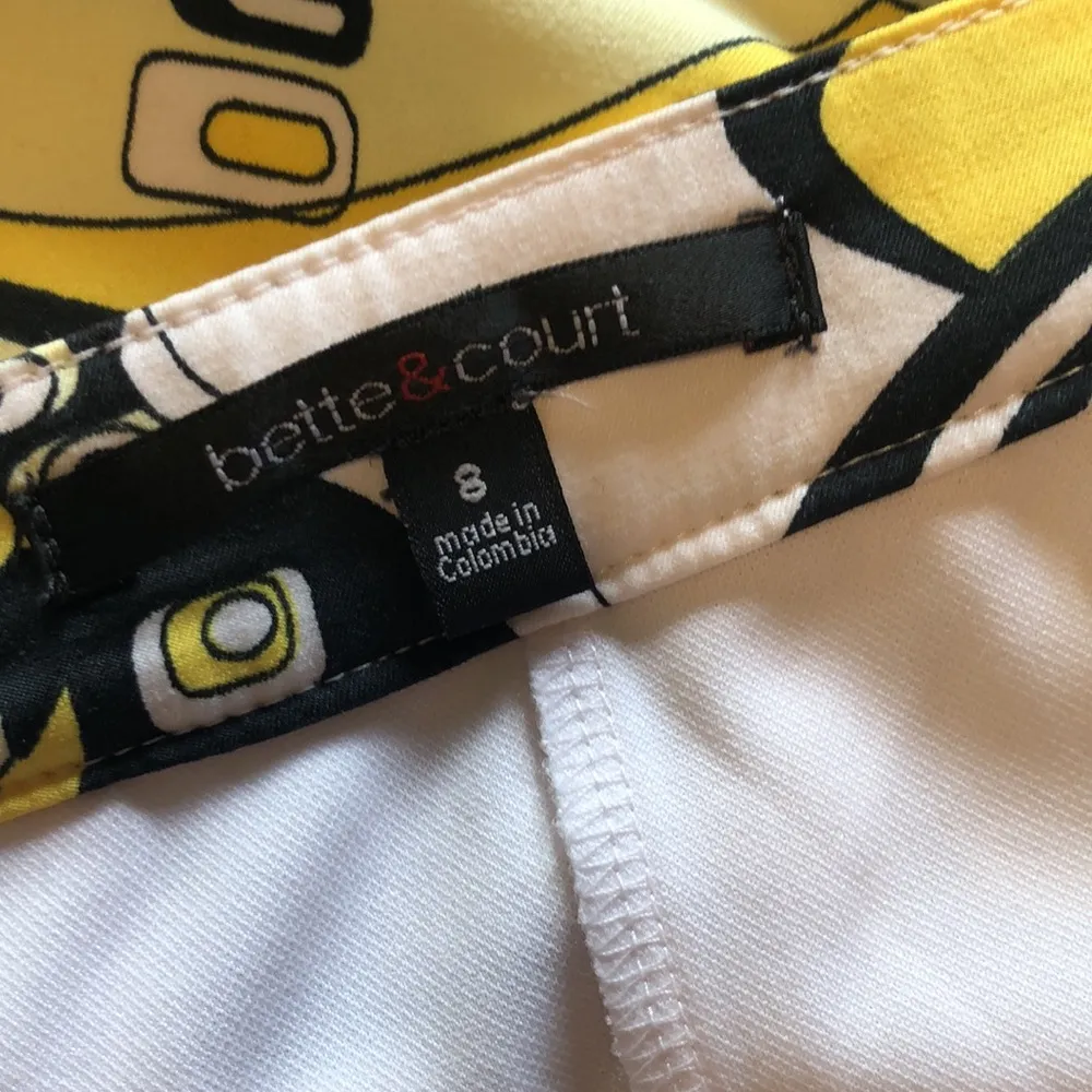 Bette & Court golf sport skort 80’s 90’s pattern geometric yellow and black Size 8 - Image 7