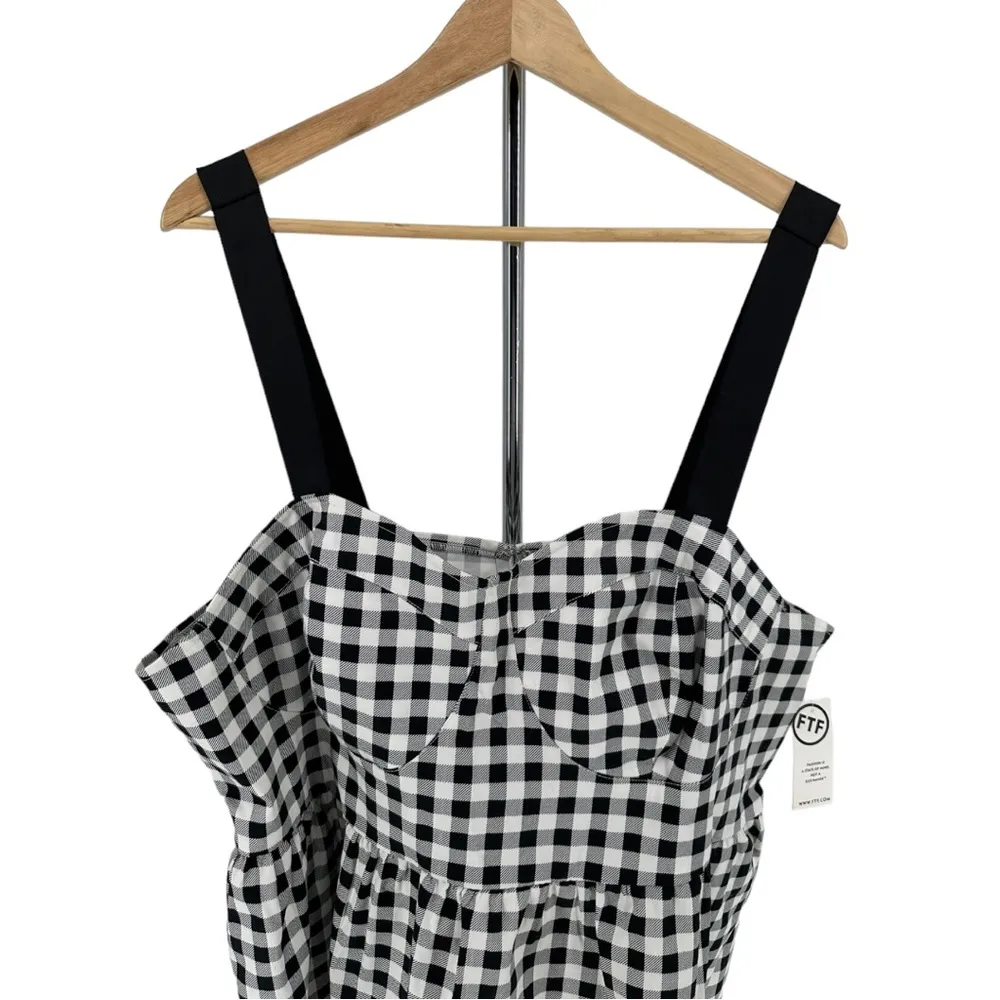 Fashion to Figure Black White Gingham Peplum Tank Top size 2 2X NWT - Image 4