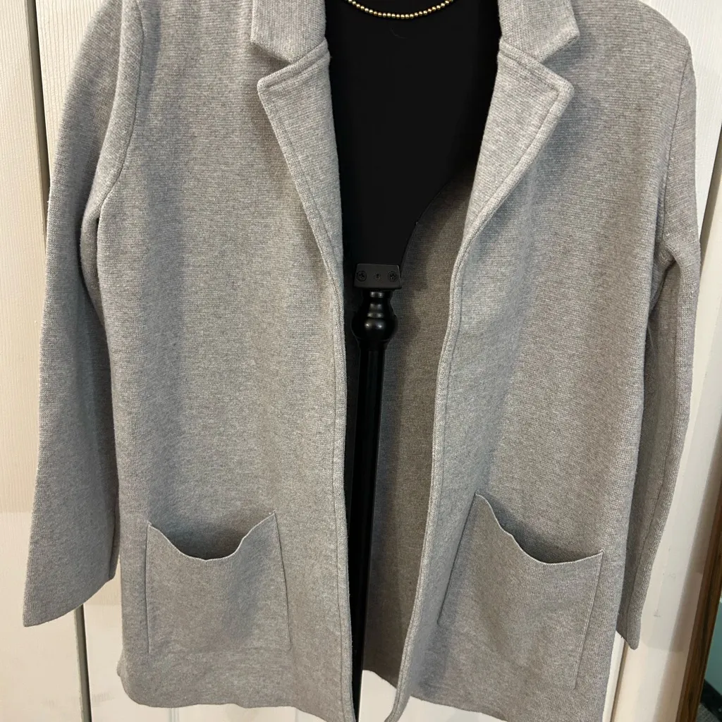 Magaschoni wool blend soft weighted blazer cardigan - Image 2