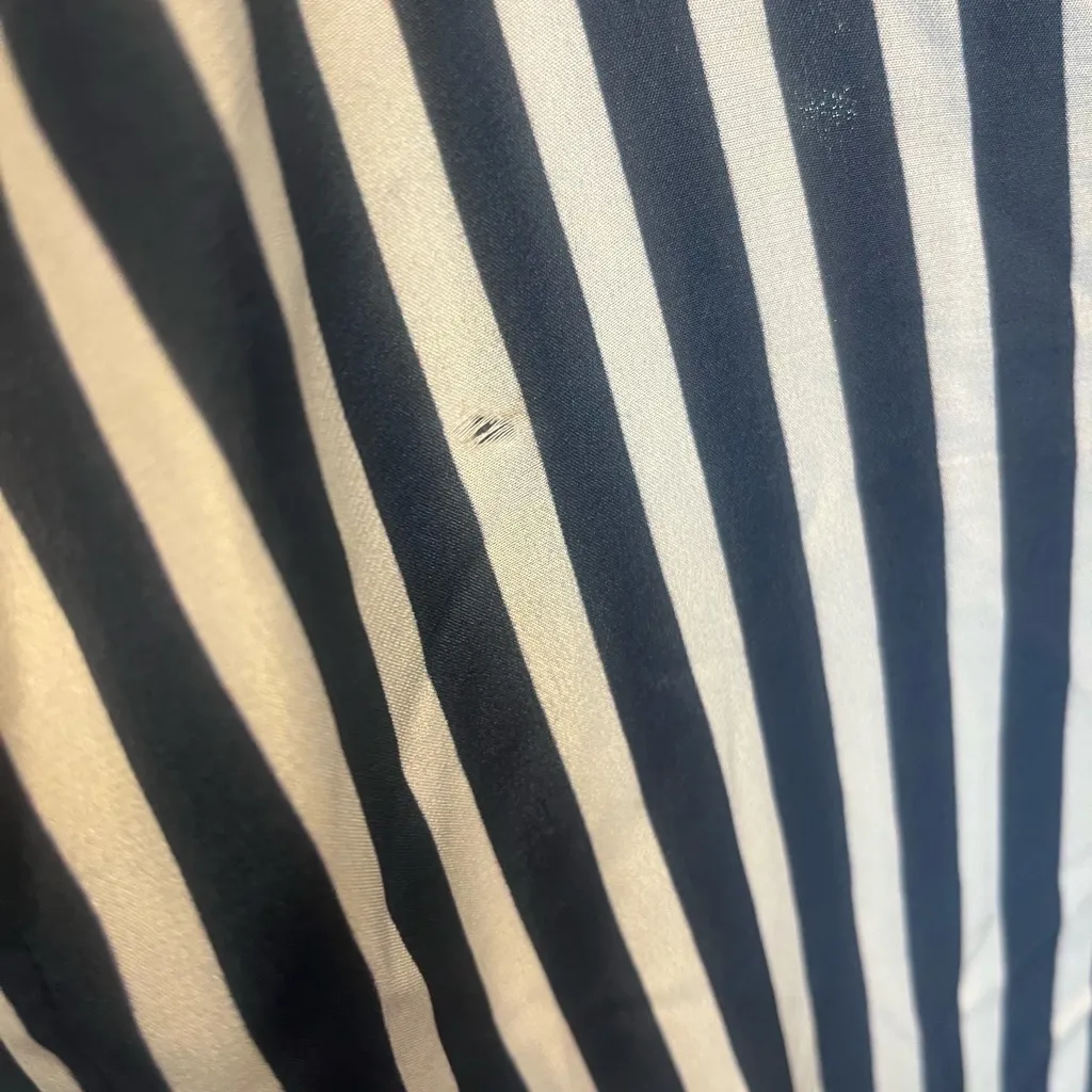 Figue 100% Silk Wide Leg Striped Pants, Navy Blue & White, Womens Size Large - Image 5