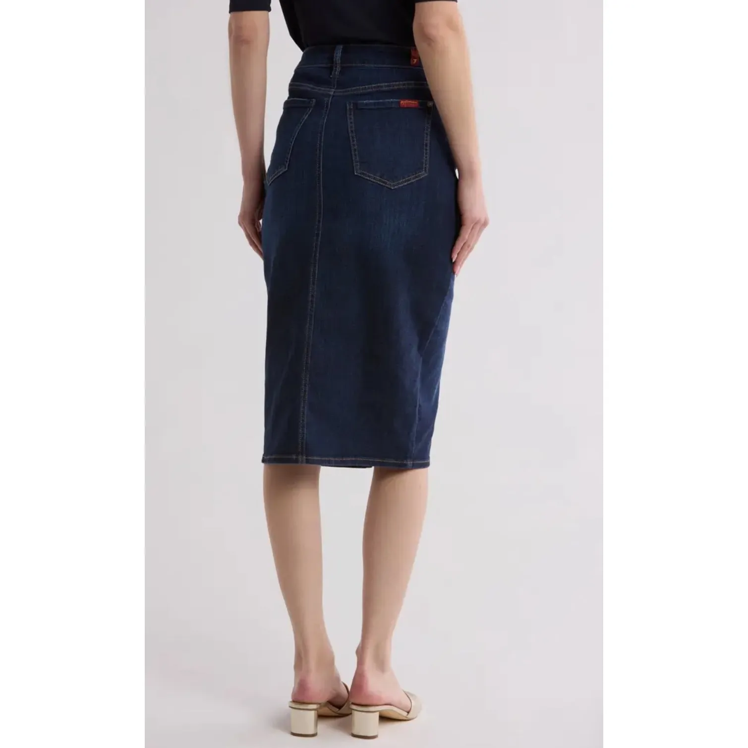 NWT 7 For All Mankind Easy Pencil Denim Skirt Dark‎ Indigo Sz 31 $125 - Image 2