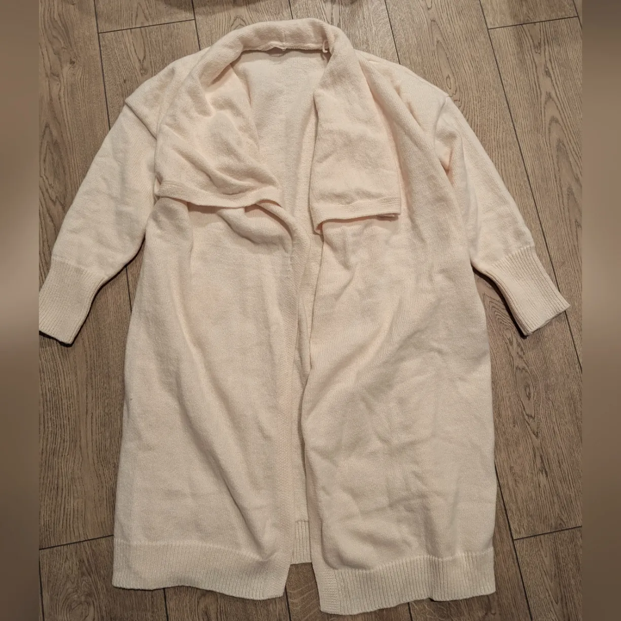 🆕 Plus 0X XL XXL‎ Cream Duster Cardigan Sweater Jacket Pockets NEW Ivory - Image 2