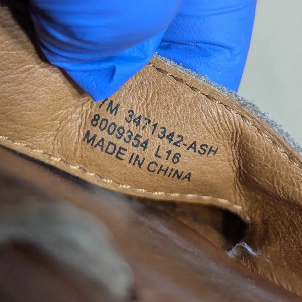 FRYE Carla Criss Cross Open Toe Sandals Ash Gray Suede Leather Grey Western 7 - Image 5