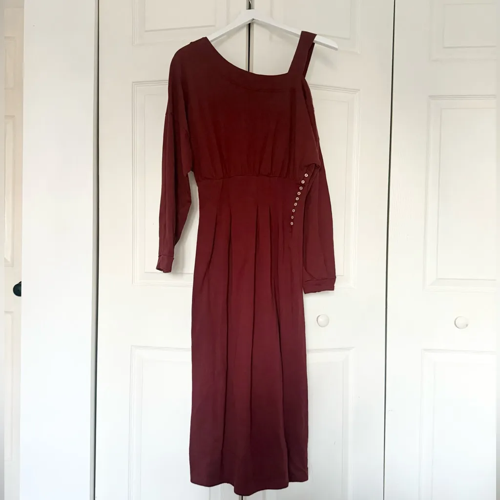 New Free People Ibiza Midi Dress Empress Rock Red Orange Size Small - Image 4