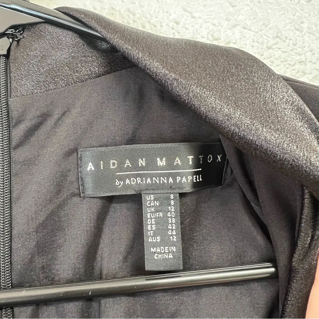 Aidan Mattox by Adrianna Papell Bow Trim Jumpsuit In Black Size 8 - Image 13