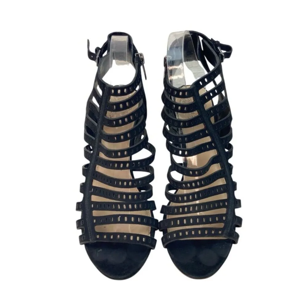 Vince Camuto Heels Women’s Size 9 Black Perforated Caged Gladiator Fairy Grunge - Image 3