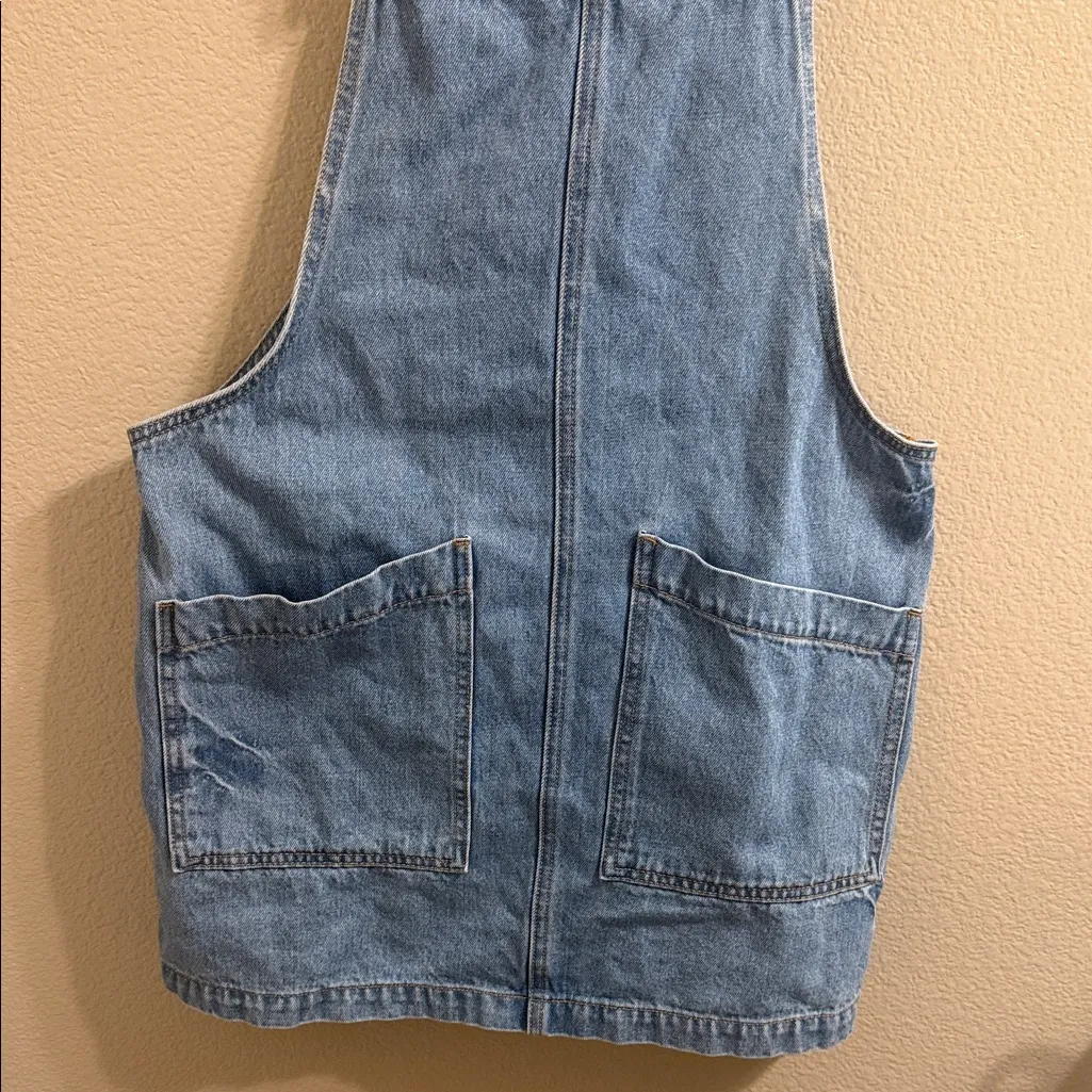 Denim Overall Dress Blue Size M - Image 2