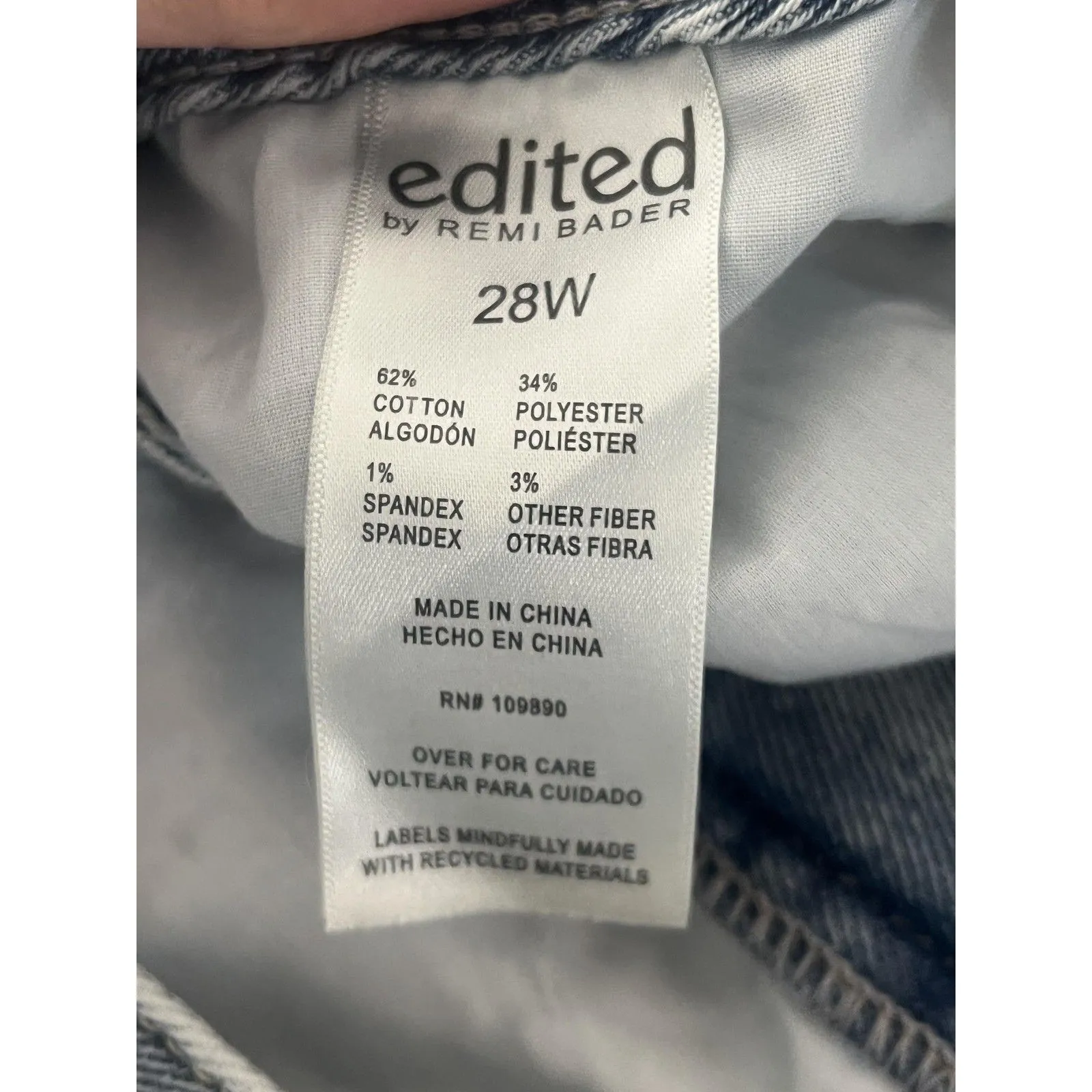 Edited by Remi Bader Jeans Womens 28W Light Wash Wide Leg Crop Raw Hem ERW1008C Blue - Image 10