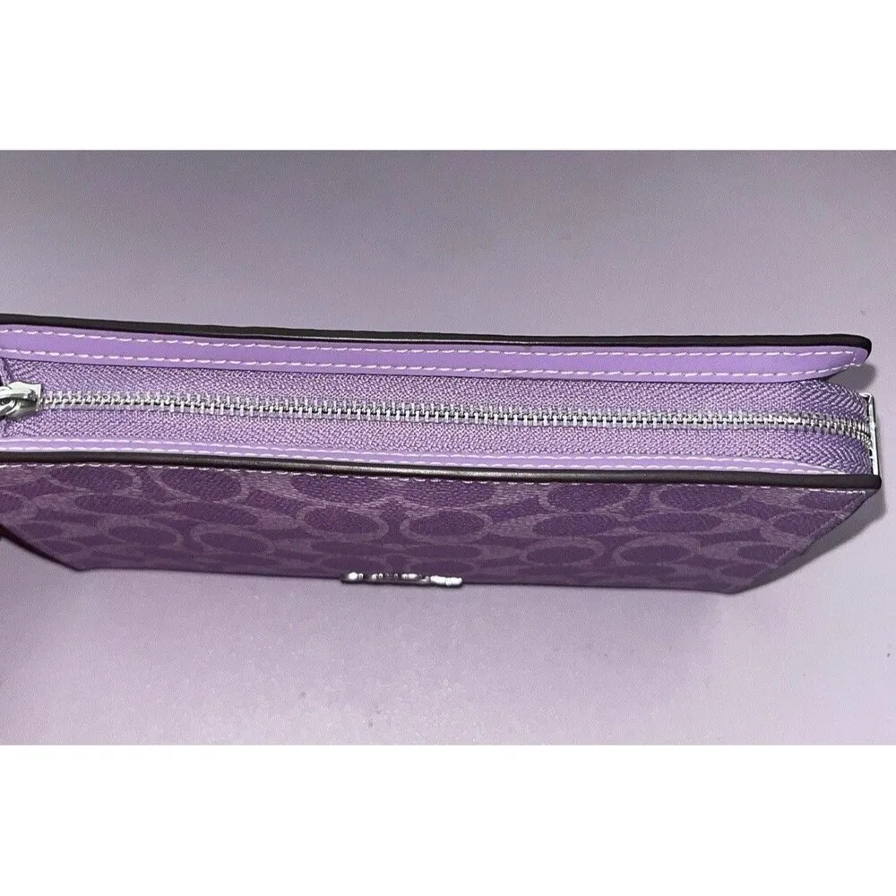 NWT Coach Slim Crossbody Bag In Signature Canvas Purple Iris Silver CBM46 - Image 11