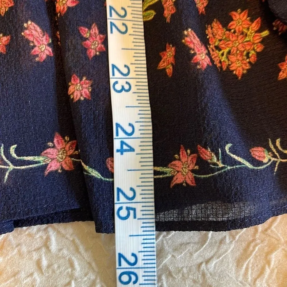 Max Studio Baby‎ Doll Boho Blouse Blue/pink floral Size Medium - Image 10