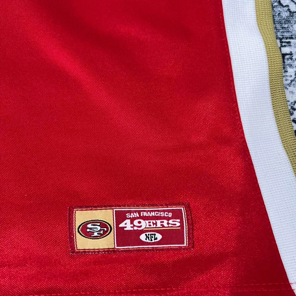 Rare Y2K NFL San Francisco 49ers red & white lace up baby tee jersey - Size S - Image 8