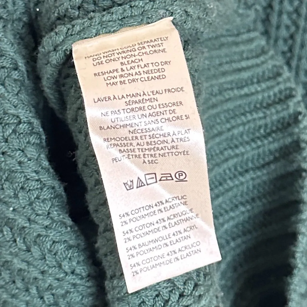 FREE PEOPLE Swim Too Deep Turtleneck Sweater in Evergreen Size Small - Image 6