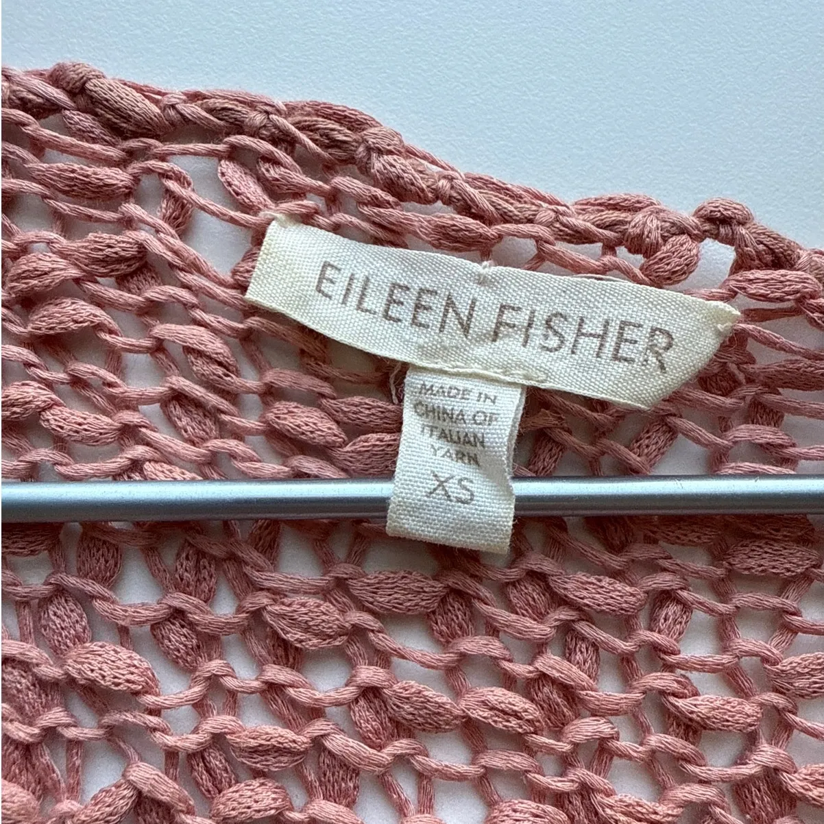 Eileen Fisher Open Weave Knit Cotton Tank Top in Pink Size XS - Image 7